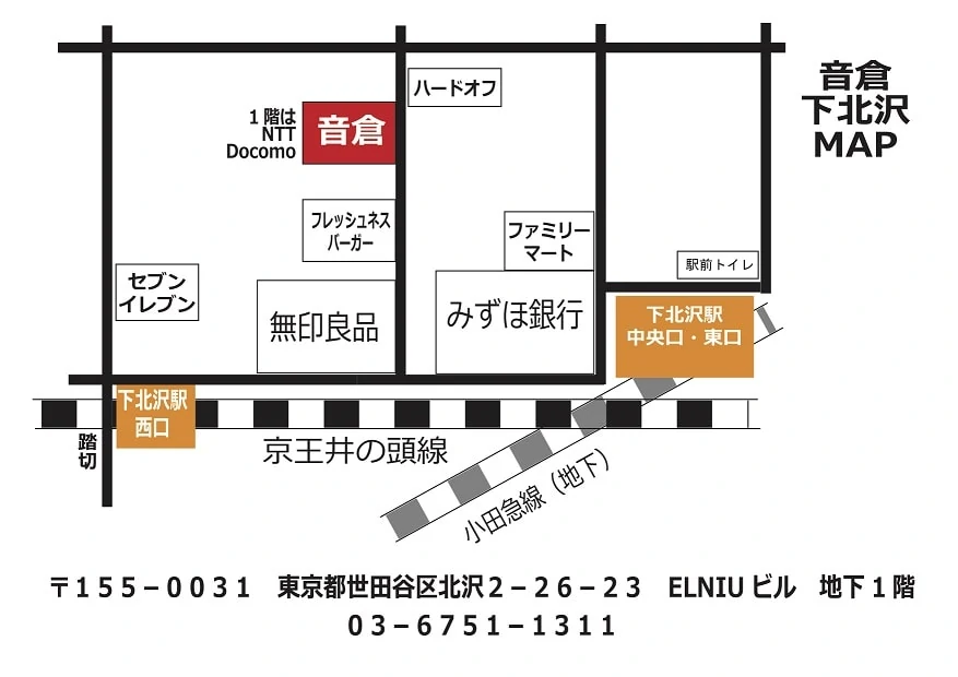 下北沢 音倉のマップ