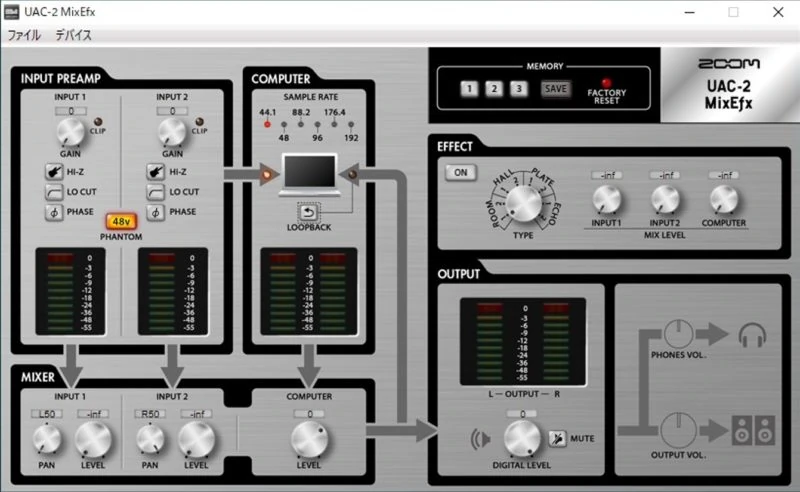 ZOOM UAC-2 ソフトウェア