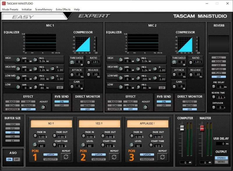 US-42W PCソフトでの内蔵エフェクト設定