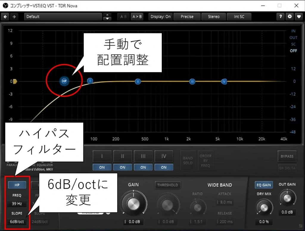 TDR NOVAのハイパスフィルター