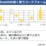 Eadd9のコードフォーム 3種類