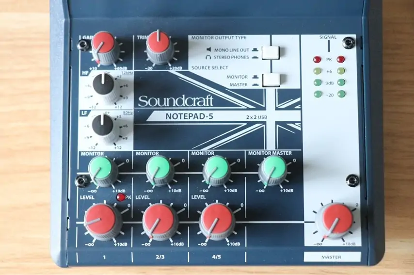 Soundcraft Notepad-5のツマミ