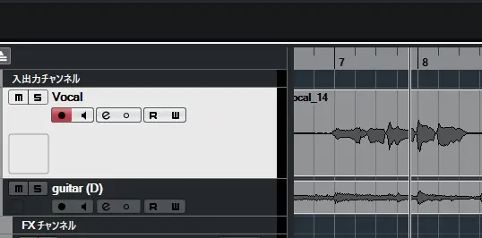 Cubase AIのオーディオ録音