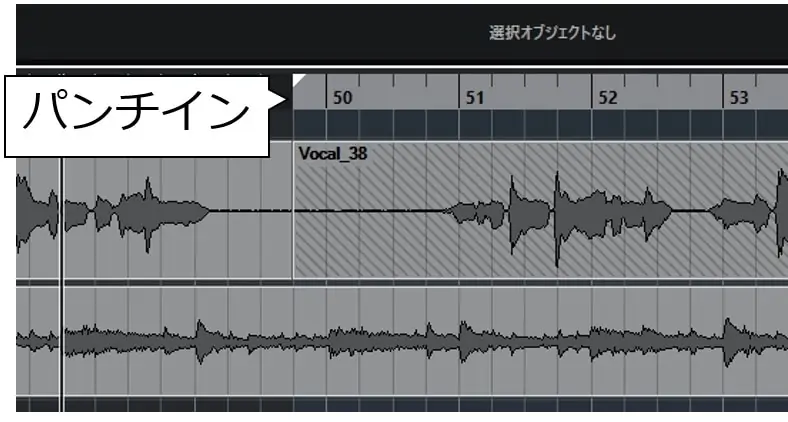 Cubaseのパンチイン画面