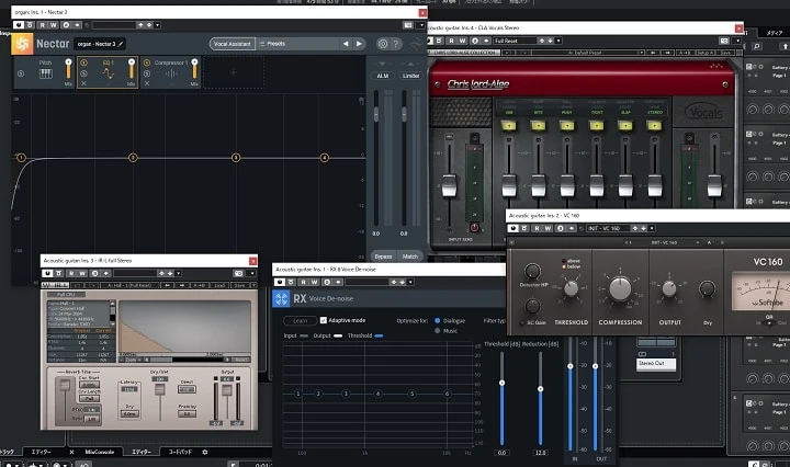 VSTプラグインを同時起動させた画面
