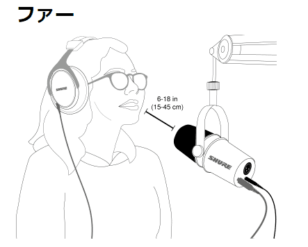 SHURE MV7設置例 ファー