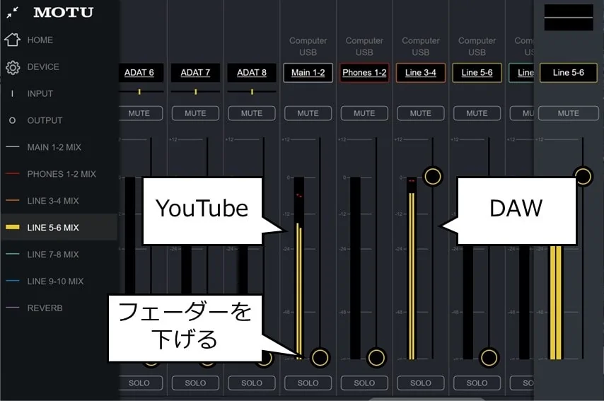 CueMix 5でDAWの再生音だけを配信に流す設定