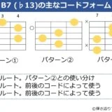 B7（♭13）のギターコードフォーム 3種類