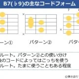 B7（♭9）のギターコードフォーム 3種類