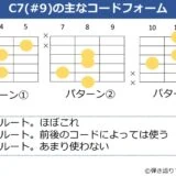 C7（#9）のギターコードフォーム 3種類