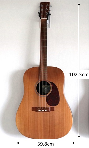 Martin DX1の全長とボディ幅