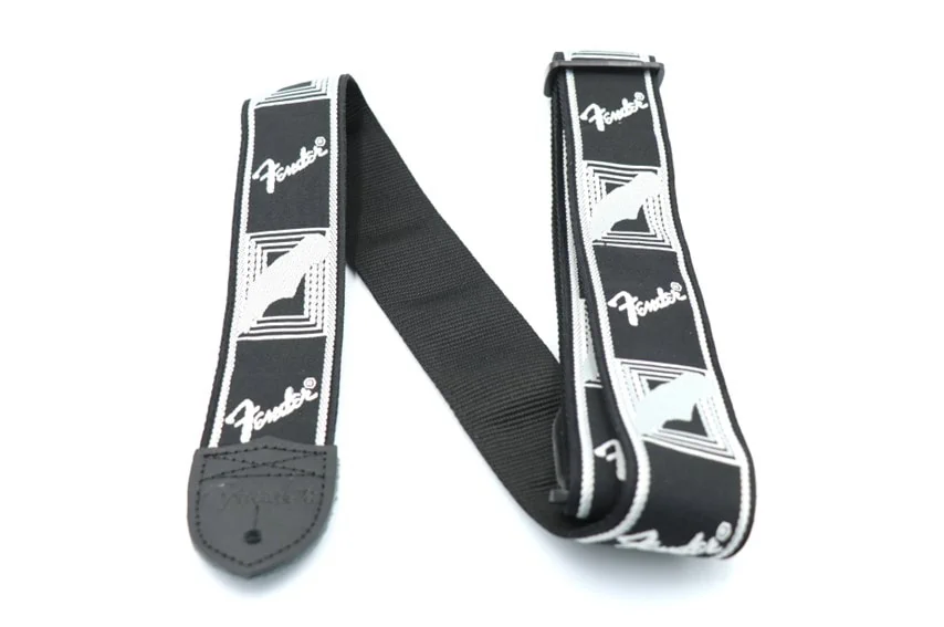 Fender® 2" Monogrammed Strap, Black/Light Grey/Dark Grey