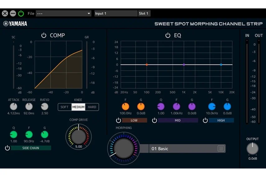 Steinberg dspMixFxのチャンネルストリップ画面